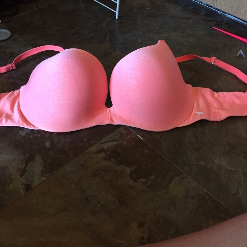Pink push up bra